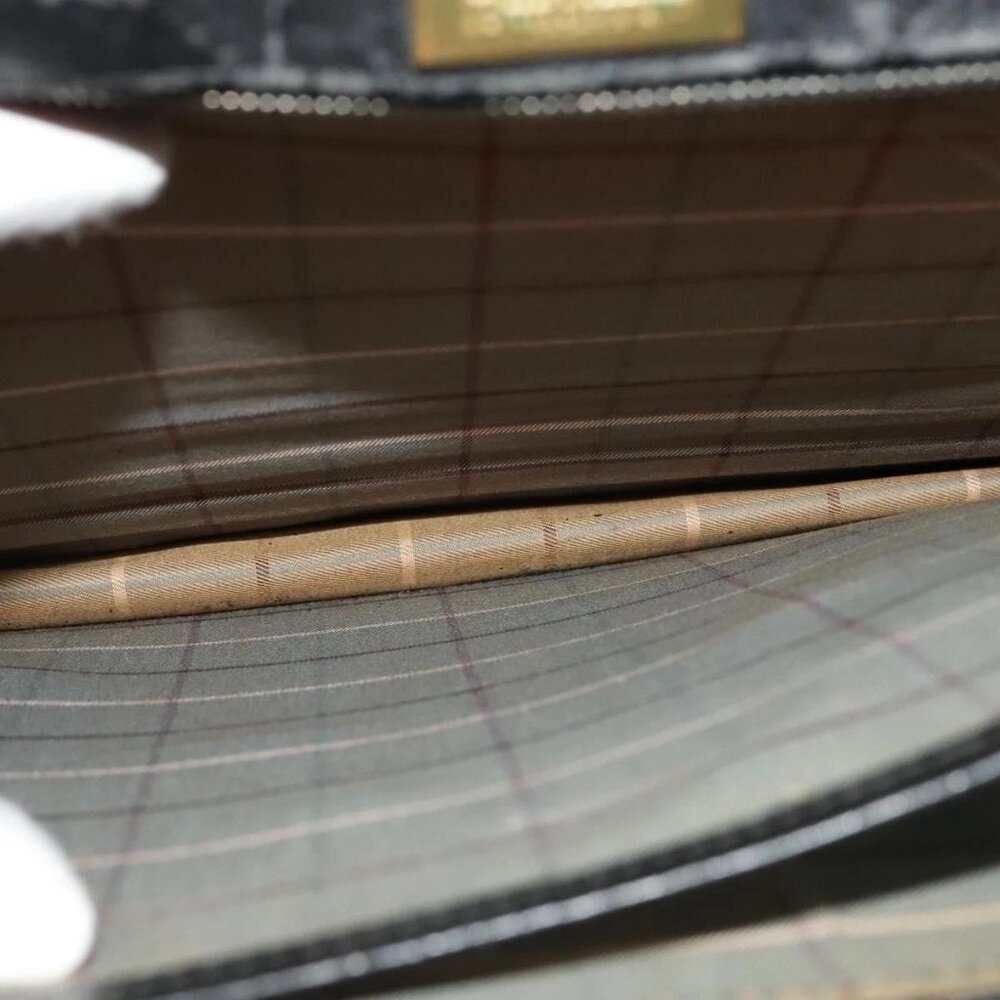 Burberrys Business Bag Leather Black Gold Auth bs26949 - Picture 11 of 16